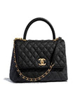 Chanel Small Flap Bag With Top Handle Black-SiLVer
