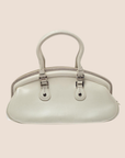 CHRISTIAN DOR WHITE LEATHER DETECTIVE BAG