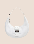 CHRISTIAN DOR WHITE LEATHER STREET CHIC HALF MOON HOBO BAG