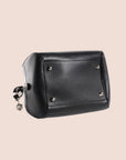 CHRISTIAN DOR BLACK LEATHER GAMBLER DICE BOWLER BAG