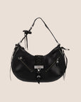 CHRISTIAN DOR BLACK LEATHER ADMIT IT CORSET BAG