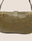 CHRISTIAN DOR KHAKI LEATHER GAUCHO BAG