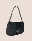 CHRISTIAN DOR BLACK FAUX FUR MALICE BAG