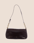 CHRISTIAN DOR BROWN OSTRICH & CROCODILE MALICE BAG