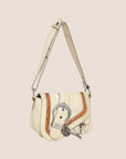 CHRISTIAN DOR WHITE LEATHER MINI GAUCHO BAG