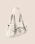 CHRISTIAN DOR WHITE & GREY ROMANTIQUE TROTTER HANDBAG