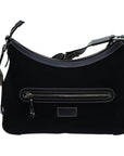 BBERRY Blue Label Shoulder Bag Canvas Black Auth hk