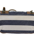 BBERRY Blue Label Shoulder Bag Canvas White Navy Brown Auth hk