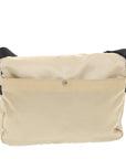 BBERRY Blue Label Shoulder Bag Nylon Beige Black Auth hk