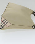 BBERRY Blue Label Shoulder Bag Nylon Beige Auth hk