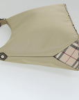BBERRY Blue Label Shoulder Bag Nylon Beige Auth hk