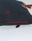 BBERRY Blue Label Shoulder Bag Denim Navy Auth hk