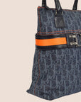 CHRISTIAN DOR FLIGHT DENIM TROTTER TOTE BAG