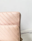 CHNL 17C Classic Chevron Calfskin Light Pink