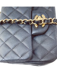 CHNL Quilted Mini Square Flap Black Caviar Gold Hardware 17B