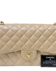 CHNL Jumbo Classic Flap Bag Beige Ghw