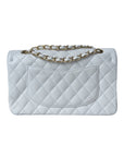 CHNL WHITE CAVIAR MEDIUM CLASSIC 2.55 DOUBLE FLAP BAG