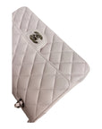 CHNL Classic M/L Medium Flap Quilted Light Pink Caviar Gold Hardware