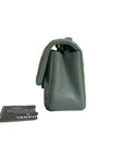 CHNL 18C Iridescent Green Caviar Rectangular Mini Flap Bag Brushed Gold Hardware