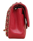 CHNL Medium Chevron Rosy Red Caviar Gold Hardware 18B