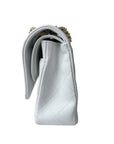 CHNL WHITE CAVIAR MEDIUM CLASSIC 2.55 DOUBLE FLAP BAG
