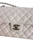 CHNL Classic M/L Medium Flap Quilted Light Pink Caviar Gold Hardware