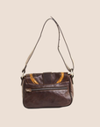 CHRISTIAN DOR BROWN LEATHER MINI GAUCHO BAG
