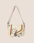 CHRISTIAN DOR WHITE LEATHER MINI GAUCHO BAG