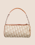 CHRISTIAN DOR PINK & BROWN ROMANTIQUE MINI BARREL BAG