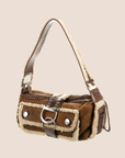 CHRISTIAN DOR SHEARLING FLIGHT BAG