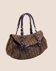 CHRISTIAN DOR BROWN TROTTER ROMANTIQUE FLAP BAG