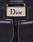 CHRISTIAN DOR BLACK LEATHER STREET CHIC SATCHEL