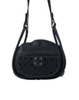 Christian DOR Cannage Round Shoulder bag Black Vintage kburx