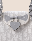 CHRISTIAN DOR GREY & WHITE ROMANTIQUE TROTTER HANDBAG