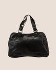 CHRISTIAN DOR BLACK LEATHER GAUCHO SADDLE HANDBAG