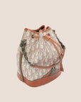 CHRISTIAN DOR BEIGE & KHAKI ROMANTIQUE BUCKET BAG