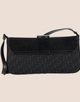 CHRISTIAN DOR BLACK OBLIQUE CANVAS STREET CHIC SHOULDER BAG