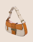 CHRISTIAN DOR BROWN & CREAM STREET CHIC COLUMBUS BAG