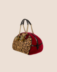 CHRISTIAN DOR LEOPARD PRINT PONY HAIR GAMBLER BAG
