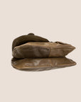 CHRISTIAN DOR KHAKI LEATHER DOUBLE GAUCHO BAG
