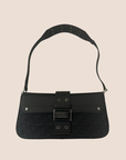 CHRISTIAN DOR BLACK OBLIQUE CANVAS STREET CHIC SHOULDER BAG