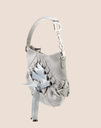 CHRISTIAN DOR GREY SATIN MINI CORSET BAG