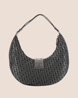 CHRISTIAN DOR BLACK DORISSIMO METALLIC HALF MOON BAG
