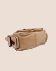 CHRISTIAN DOR BROWN SUEDE STREET CHIC MULTIPOCKET SHOULDER BAG