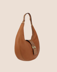 CHRISTIAN DOR BROWN LEATHER STREET CHIC HALF MOON HOBO BAG