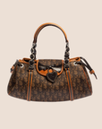 CHRISTIAN DOR BROWN ROMANTIQUE TROTTER HANDBAG