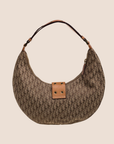 CHRISTIAN DOR BEIGE & BROWN STREET CHIC HALF MOON BAG