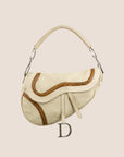 CHRISTIAN DOR BEIGE LEATHER GAUCHO SADDLE BAG