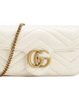 (WMNS) GCCI Silver GG Marmont Leather Tote Bag 'White' -DSVRT-
