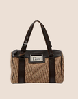 CHRISTIAN DOR BROWN DORISSIMO CANVAS STREET CHIC BOSTON BAG